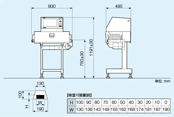 SXP-2044Wの外観図
