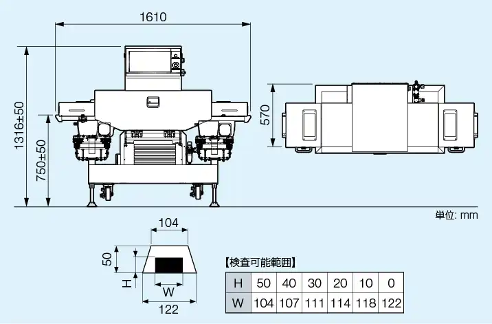 SXS2-1354HC1DTの外観図